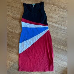 Ralph Lauren Colorblock Jersey Knit Tank Dress